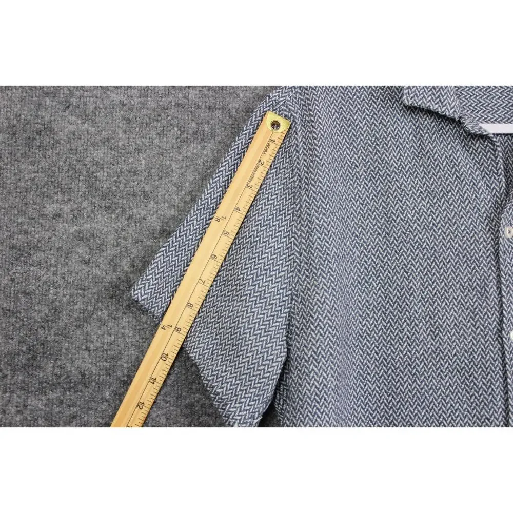 Larsson & Co Premium Men's Textured Herringbone Weave Shirt Blue‎ Size XL
